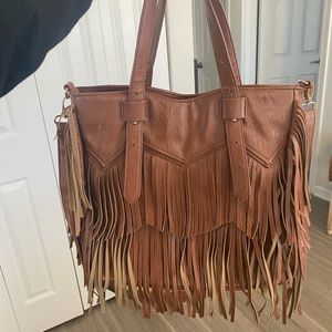 JustFab Brown Fringe Bag